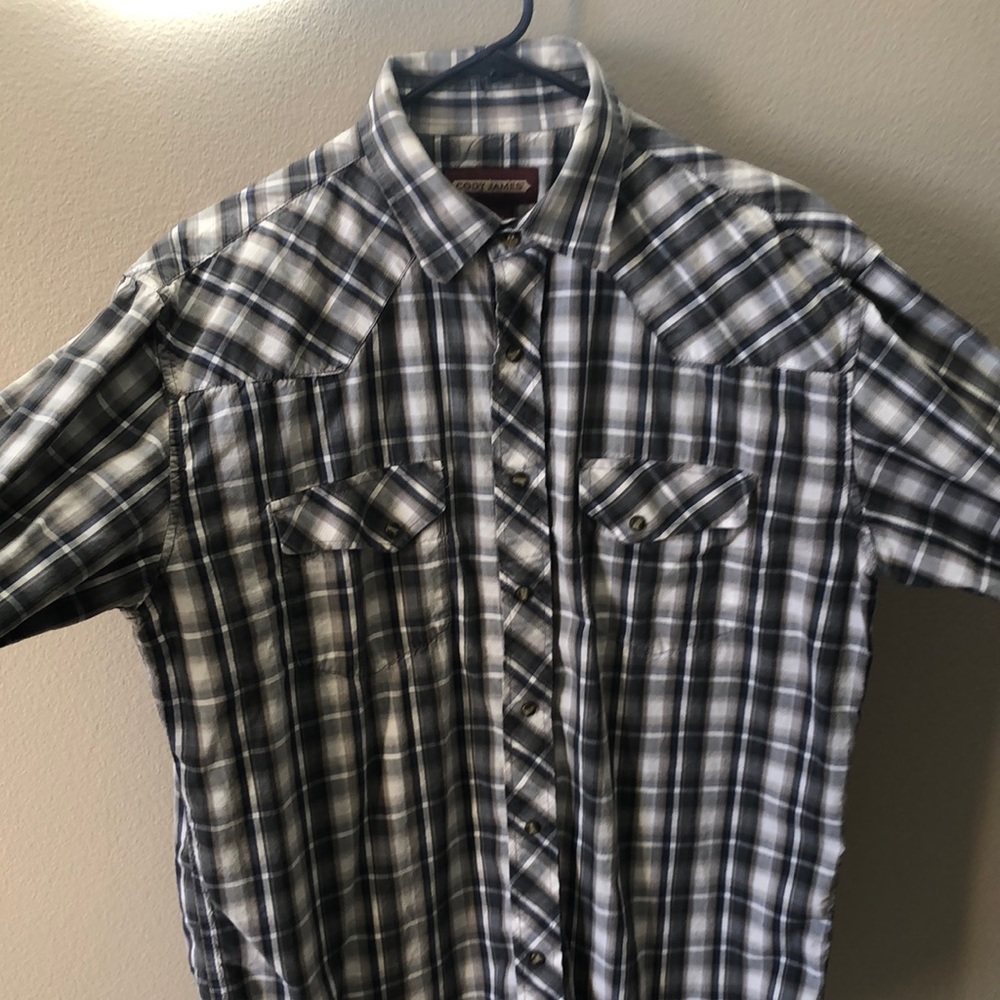 Cody James Long Sleeve Plaid Button Down Western Shirt Regular Fit Size XL